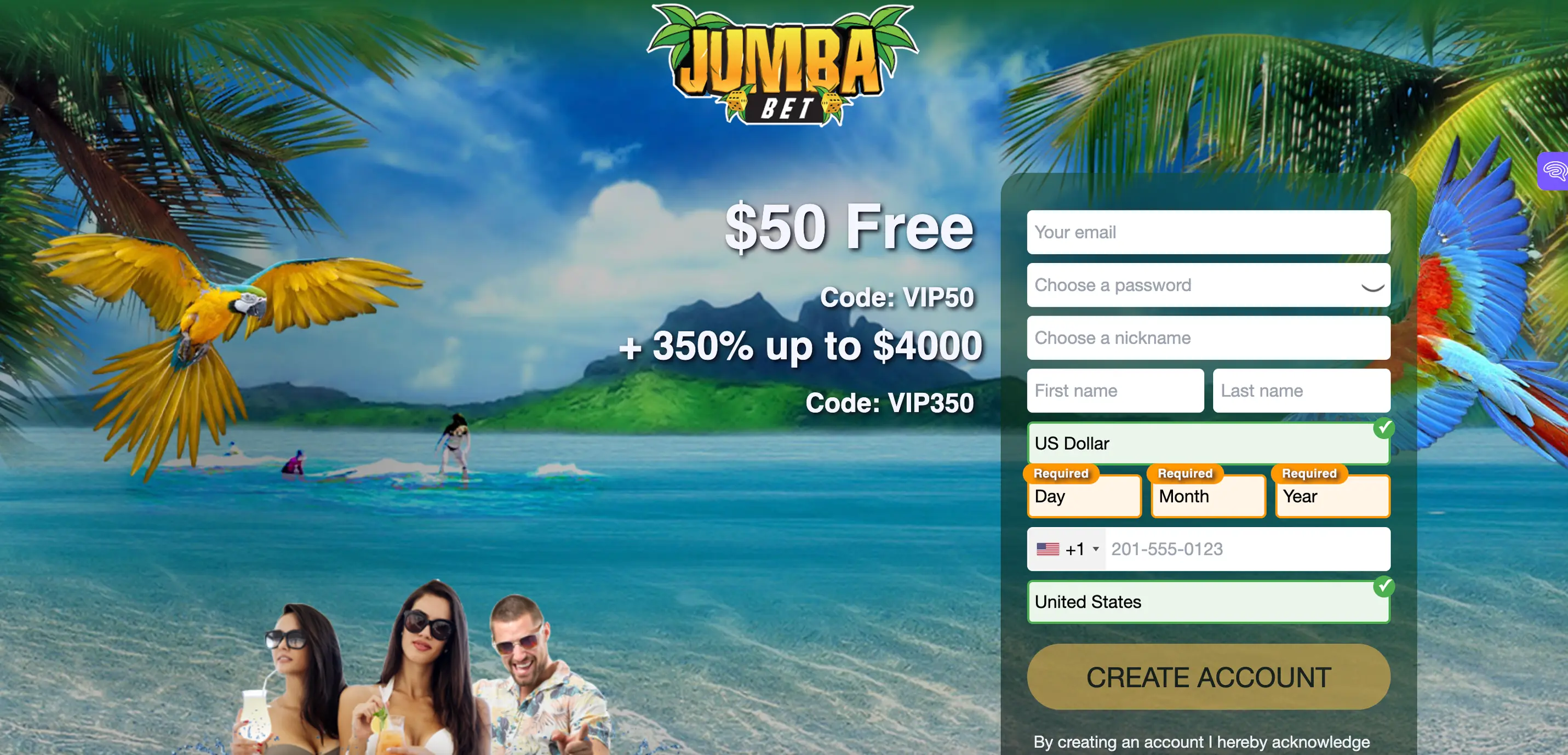 Jumba Bet Online Casino Bonus